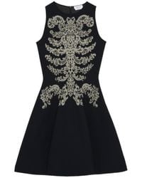 McQueen - Lace Ribcage Jacquard Mini Dress - Lyst