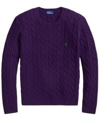 Polo Ralph Lauren - Aubergine Wool Blend Sweater - Lyst