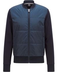 BOSS - Skiles Quilted Cotton Long Sleeve Hybrid Jacket - Lyst
