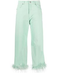 P.A.R.O.S.H. - Feather-Trim Stretch-Cotton Jeans - Lyst
