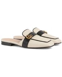 Gucci - Logo Plaque Quilted Mules - Lyst