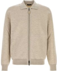 Brioni - Zip-Up Shirt Collar Knitted Jacket - Lyst