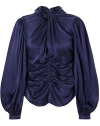 Isabel Marant - Ruched Silk-Satin Blouse - Lyst