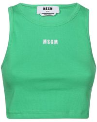MSGM - Logo Printed Cropped Top - Lyst