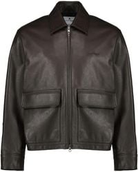 Courreges - Double-Pocket Lapel Leather Jacket - Lyst