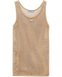 Prada - Cotton Mesh Tank Top - Lyst