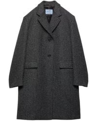 Prada - Single-Breasted Chevron Wool Jacket - Lyst