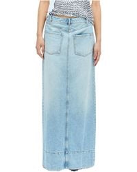 Sportmax - Piave Logo Patch Denim Skirt - Lyst