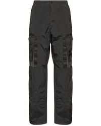 Stone Island - Logo Patch Wide Leg Pants - Lyst