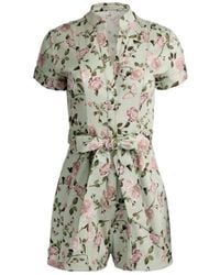 Alice + Olivia - Floral-Print Belted Playsuit - Lyst