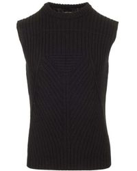 Rick Owens - Ribbed-Knit Crewneck Sleeveless Vest - Lyst