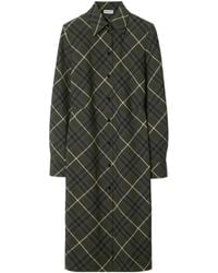Burberry - Checkered Long-Sleeve Shirt Dress - Lyst