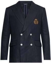 Dolce & Gabbana - Heraldic Emblem Double-Breasted Tailored Jacket - Lyst
