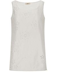 Herno - Eyelet Square-Neck Top - Lyst