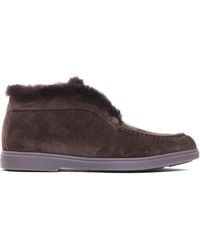 Santoni - Shearling Detailed Slip-On Boots - Lyst