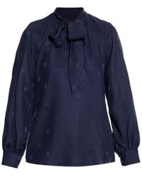 Etro - Silk Top With Tie-Neck - Lyst