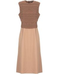 Fabiana Filippi - Crochet Panel Midi Dress - Lyst