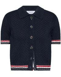 Thom Browne - Short Sleeved Buttoned Cardigan - Lyst