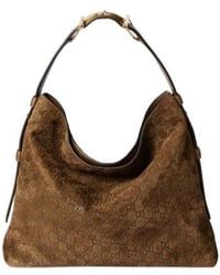 Gucci - Beatrix Large Tote Bag, Suede - Lyst