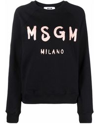 MSGM - Round-Necked Logo Sweater - Lyst