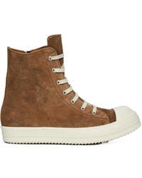 Rick Owens - Lace-Up Round Toe Sneakers - Lyst