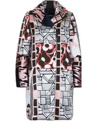 Emporio Armani - Printed Hooded Coat - Lyst
