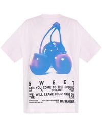 Jil Sander - T Shirt Graphic Printed Crewneck T-Shirt - Lyst