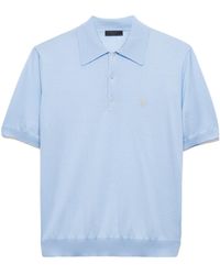 Prada - Logo Embroidered Short Sleeved Polo Shirt - Lyst