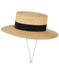 Gucci - Logo Ribbon Detailed Woven Hat - Lyst
