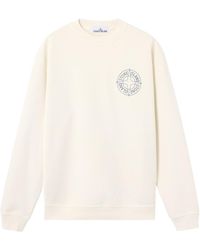 Stone Island - Logo Printed Crewneck Sweatshirt - Lyst