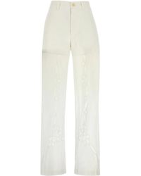 Marine Serre - Lace-Detailed Straight Trousers - Lyst