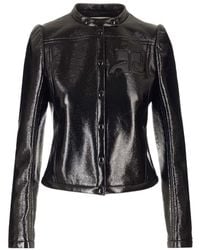 Courreges - Courrèges Vinyl Logo Patch Biker Jacket - Lyst