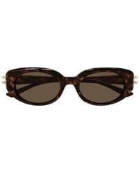 McQueen - Eyewear Oval Frame Sunglasses - Lyst
