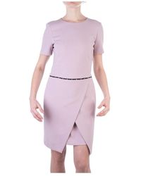 Emporio Armani - Short-Sleeved Round-Necked Dress - Lyst