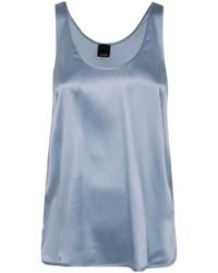 Pinko - Crewneck Satin Tank Top - Lyst