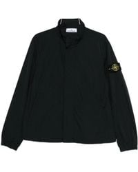 Stone Island - Logo Patch High Neck Jacket - Lyst