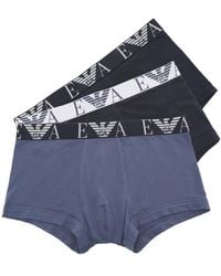 Emporio Armani - Logo Flat-Angle Three-Pair Underwear - Lyst