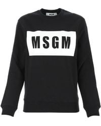 MSGM - Logo-Print Cotton Sweater - Lyst