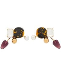 Dries Van Noten - Painted Glass And Brass Drop Earrings - Lyst