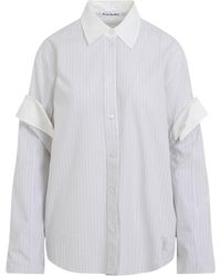 Acne Studios - Button-Up Striped Layered Shirt - Lyst