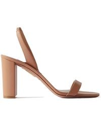 Aquazzura - Solid Color Leather Slingback Sandals - Lyst