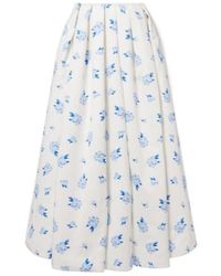 Leo - Victoria Floral Pleated Cotton Maxi Skirt - Lyst