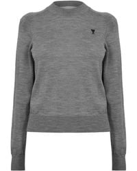 Ami Paris - Knitted Crew Neck Sweater - Lyst