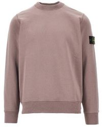 Stone Island - Logo Patch Crewneck Sweatshirt - Lyst
