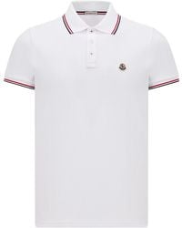 Moncler Polo Shirts in White for Men | Lyst