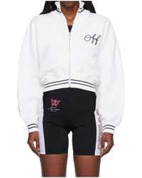 Off-White c/o Virgil Abloh - Logo-Embroidered Striped Bomber Jacket - Lyst