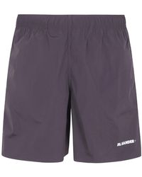Jil Sander - Logo-Print High Waist Swim Shorts - Lyst