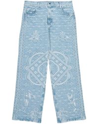 CASABLANCA - Carpet Jacquard Baggy Denim Jeans - Lyst