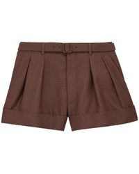 Saint Laurent - Belted Tailored Shorts - Lyst