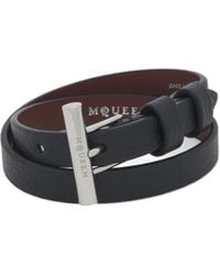 McQueen - T-Bar Double Wrap Bracelet - Lyst